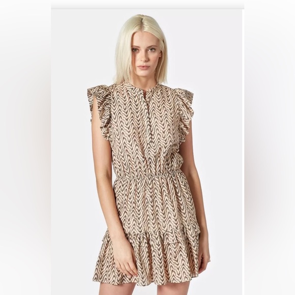 Joie Krystina C Dress in Melon Silk Cotton Blend. Size Medium - Picture 2 of 8